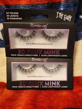 theCrème Shop 3D Faux Mink Lashes - Black. Itty Bitty.